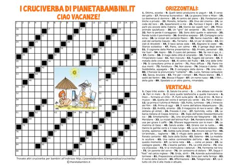 cruciverba gratis da stampare